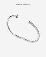 BRACELETE TIFF T1 EM PRATA LEGÍTIMA CRAVEJADO - Imagem 4