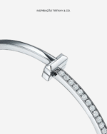 BRACELETE TIFF T1 EM PRATA LEGÍTIMA CRAVEJADO - Imagem 3