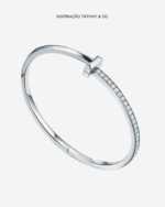 BRACELETE TIFF T1 EM PRATA LEGÍTIMA CRAVEJADO