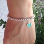 PULSEIRA TIFF DE CONTAS PEQUENAS EM PRATA LEGÍTIMA - Imagem 4