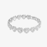 BRACELETE TENNIS CORAÇÕES REVESTIDO EM RÓDIO