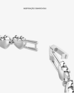 BRACELETE TENNIS CORAÇÕES REVESTIDO EM RÓDIO - Imagem 4