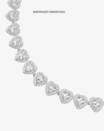 COLAR TENNIS CORAÇÕES REVESTIDO EM RÓDIO