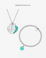 PULSEIRA E COLAR TIFFANY REVESTIDOS EM RÓDIO